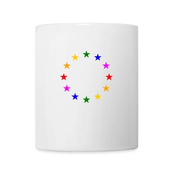 EU Sterne in Regenbogenfarben - Tasse - Weiß - Vorne