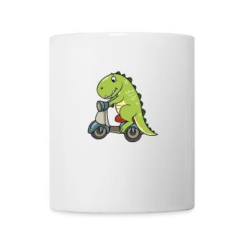 Dino Dinosaur Scoot Moped T-Rex Moped Scooter - Mug - white - Front