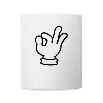 ok hand sign / OK Handzeichen (1c) - Tasse - Weiß - Vorne