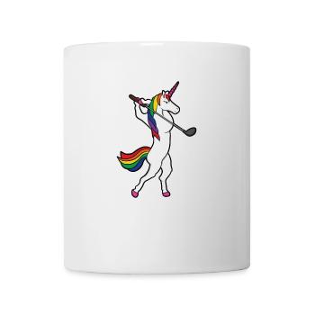 Lustiges Einhorn Golfschwung Golfspieler Geschenk - Tasse - Weiß - Vorne