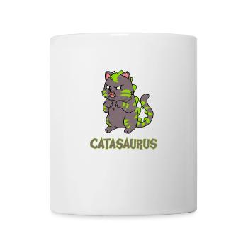 Katzen Dinosaurier Monster Saurier Dino Katze Miau - Tasse - Weiß - Vorne