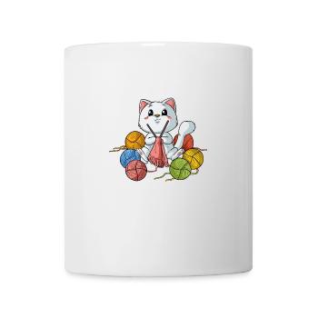 Knitting Crafts Hobbyist Cat Kitty - Mug - white - Front