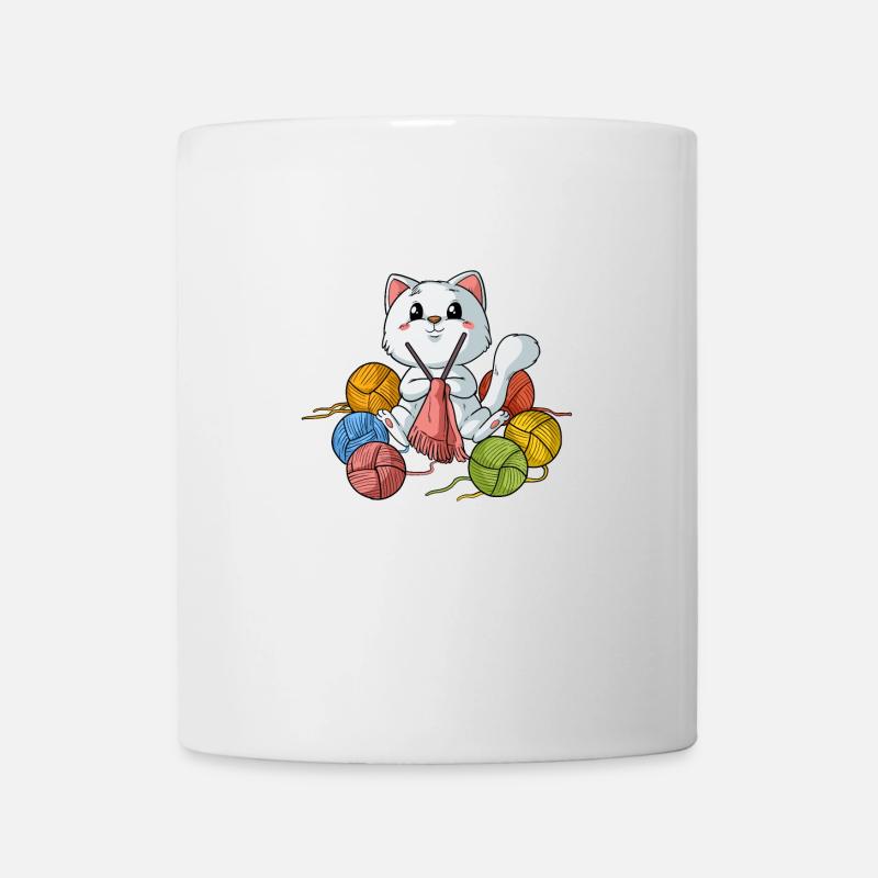 Knitting Crafts Hobbyist Cat Kitty - Mug - white