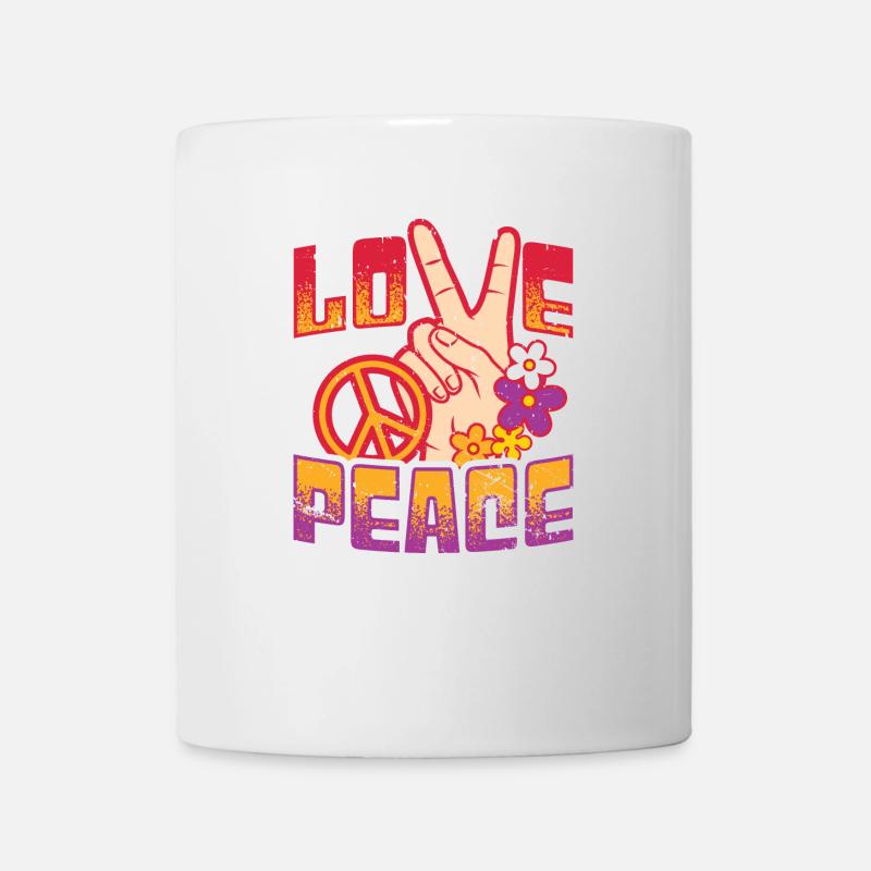Love Peace Hippie Movement Peace - Mug blanc - blanc