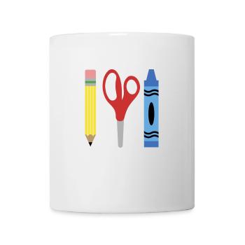 SCHULSACHEN STIFT SCHERE MARKER - Tasse - Weiß - Vorne