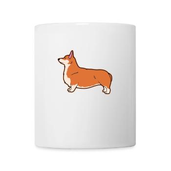 Welsh Corgi Pembroke Hund Silhuette - Tasse - Weiß - Vorne