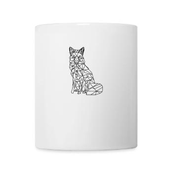 Geometrischer Wolf im Polygon Art Design - Tasse - Weiß - Vorne
