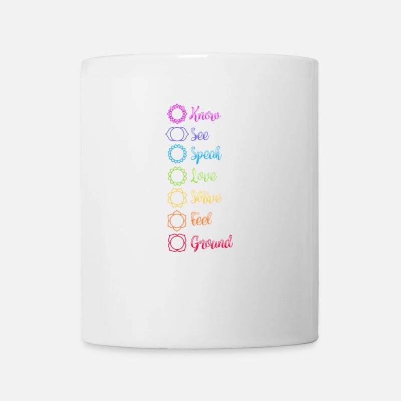Sieben Chakra Om - Tasse - Weiß
