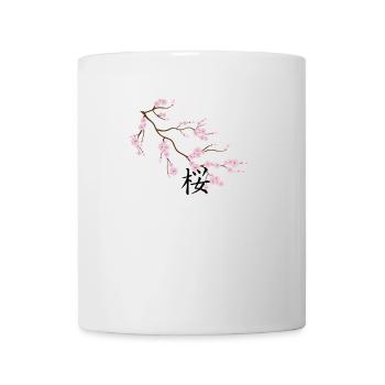 fleurs d'arbre sakura avec kanji - Mug blanc - blanc - Devant