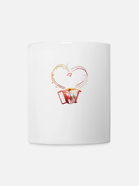 Akkordeon Instrument Ziehharmonika Herz Spruch - Tasse - Weiß
