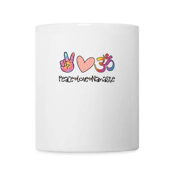 Peace Love Namaste Amoureux du Yoga Mandala Chakra OM - Mug blanc - blanc - Devant