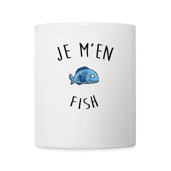 Je m'en fish, je m'en moque dessin poisson - Mug blanc - blanc - Devant
