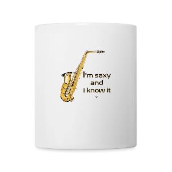 Saxophone Abbildung mit Inschrift - Tasse - Weiß - Vorne