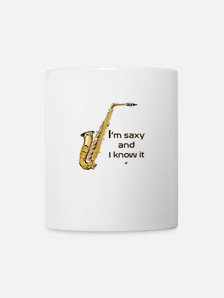 Saxophone Abbildung mit Inschrift - Tasse - Weiß