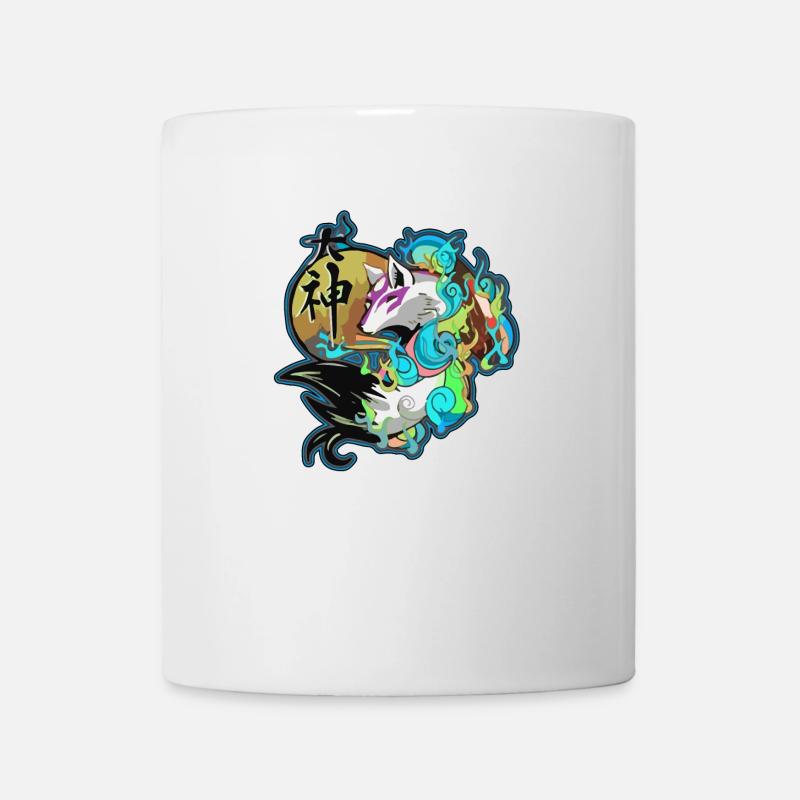 japanische Wolfskunst - Tasse - Weiß