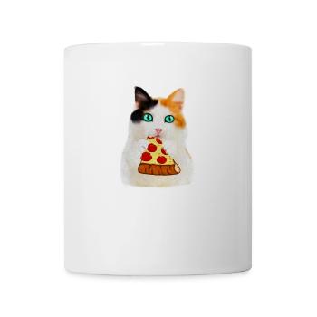 Katze, die Pizza isst, lustiger Pizzaliebhaber - Tasse - Weiß - Vorne