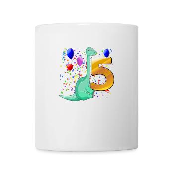 Dino birthday 5 years - Mug - white - Front