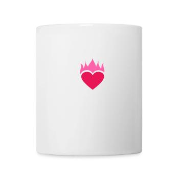 Coeur d'amour chaud flammes cadeau de la saint-valentin - Mug blanc - blanc - Devant