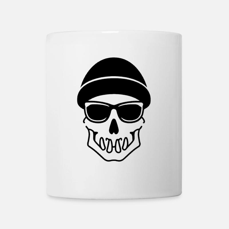 skull hipster halloween - Mug blanc - blanc