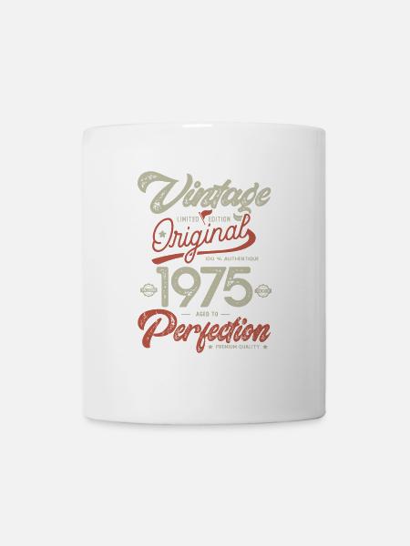 1975 anniversaire vintage Né 1975 - Mug blanc - blanc