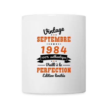 40 Jahre Jubiläum - Jahrgang - September 1984 - Tasse - Weiß - Vorne