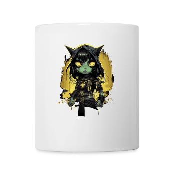 Cute Gothic Warrior Kitten - Mug - white - Front