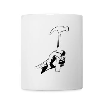 Marteau de charpentier Silhouette Minimaliste Zimmerma - Mug blanc - blanc - Devant