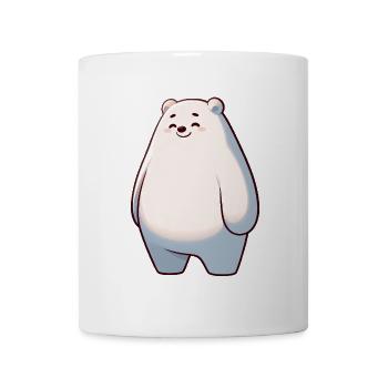 Süßer Eisbär Cartoon Glücklich Entspannt - Tasse - Weiß - Vorne