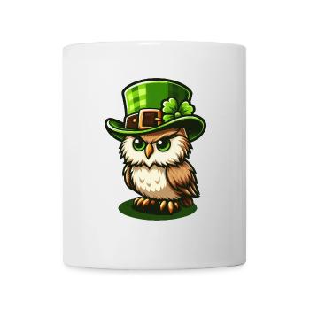 Süße St. Patrick's Day Eule mit Zylinder - Tasse - Weiß - Vorne