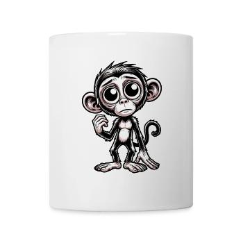 Chimpanzé triste doux émotionnel - Mug blanc - blanc - Devant