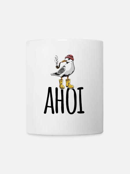 Möwe - Ahoi - Nordsee - Geschenk - Tasse - Weiß