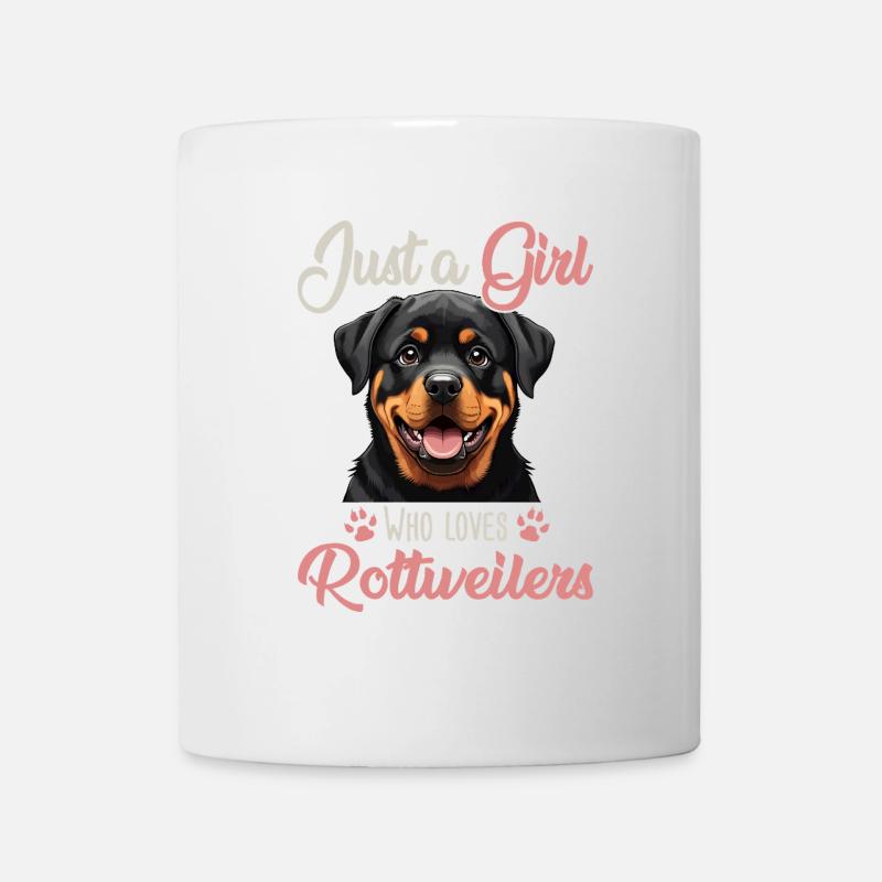 Juste une fille qui aime les Rottweilers - Mug blanc - blanc