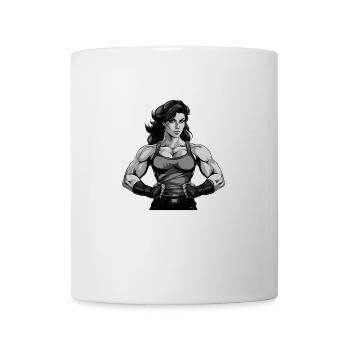 Frau Muskeln Bodybuilderin Fitness - Tasse - Weiß - Vorne