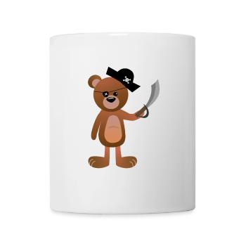 cute bear pirate pirate buccaneer - Mug - white - Front