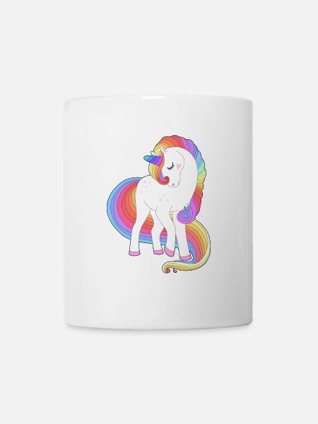 Verzaubertes Regenbogenmähnen-Einhorn - Tasse - Weiß