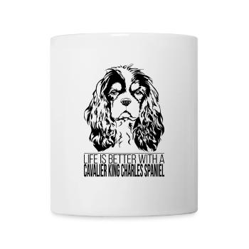 CAVALIER KING CHARLES SPANIEL life better Wilsigns - Mug blanc - blanc - Devant