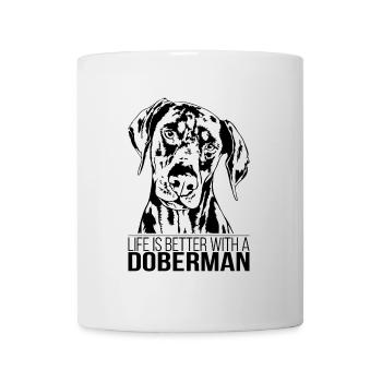 DOBERMAN life is better canins chiens wilsigns - Mug blanc - blanc - Devant