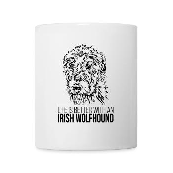 Irish WOLFHOUND la vie est meilleure en disant Wilsigns - Mug blanc - blanc - Devant
