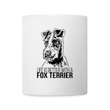 FOX TERRIER life is better Dogs Saying Wilsigns - Mug - white - Front