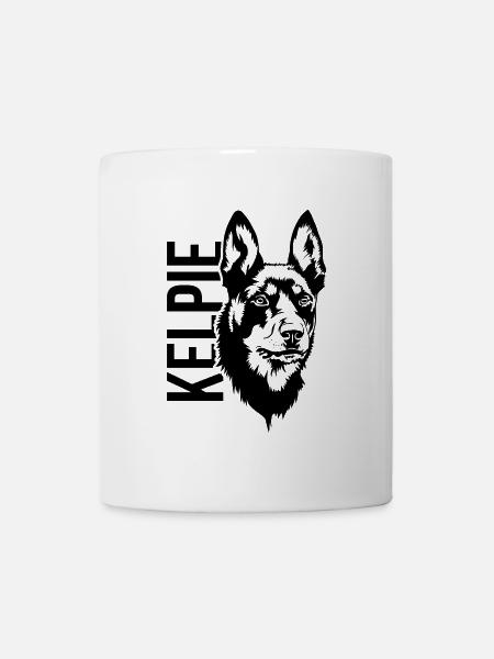 Australien KELPIE Herding Dog Portrait Portrait de chien Portrait - Mug blanc - blanc
