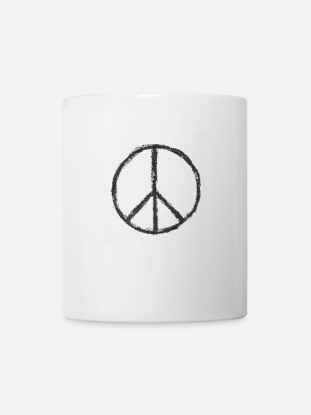 imprimé paix noir - Mug blanc - blanc