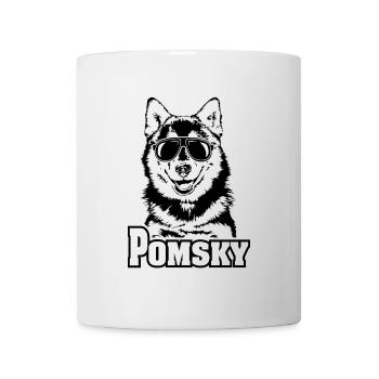 Drôle POMSKY cool lunettes de soleil chien chien - Mug blanc - blanc - Devant