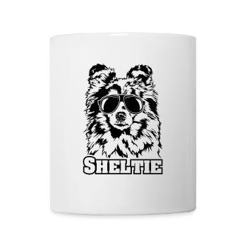 Lustiger SHELTIE cool Sonnenbrille Hunde Hund - Tasse - Weiß - Vorne