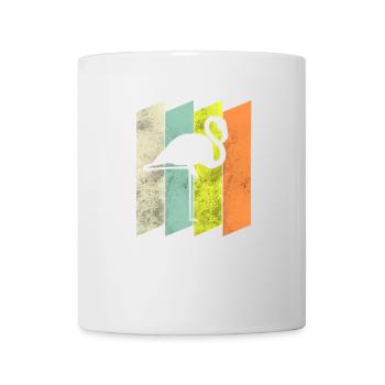 Flamenco silhouette dobre fond de couleur grounge - Mug blanc - blanc - Devant