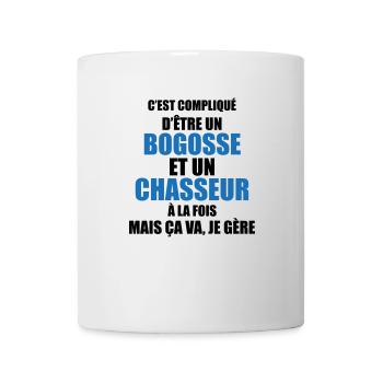 complique d'être un bogosse et chasseur à la fois - Mug blanc - blanc - Devant