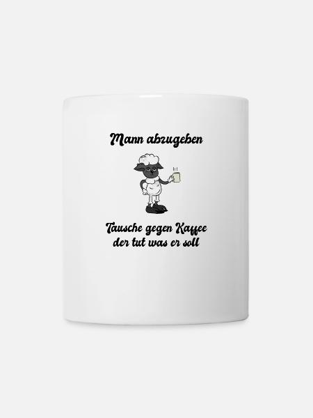 Mann Abzugeben Tausche gegen Kaffee - Tasse - Weiß