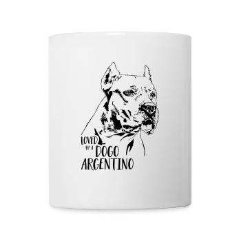 Aimé par un chien Dogo Argentino disant Wilsigns - Mug blanc - blanc - Devant