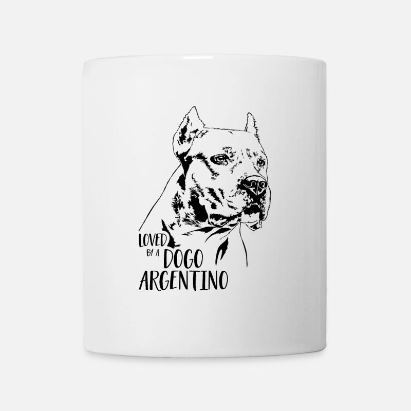 Aimé par un chien Dogo Argentino disant Wilsigns - Mug blanc - blanc
