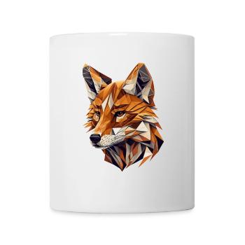 Polygon-Fuchs in warmen Tönen – Tierkunst - Tasse - Weiß - Vorne
