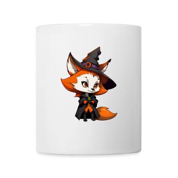 Cute Halloween fox with witch hat. - Mug - white - Front